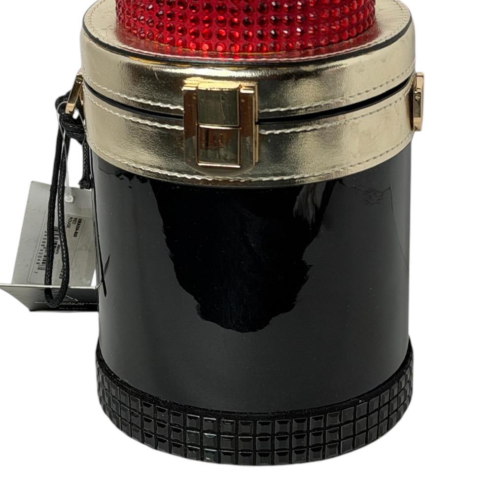 Aldo Viradia Lipstick Novelty Crossbody Bag Red Rhinestone Black Gold NWT - Picture 10 of 12
